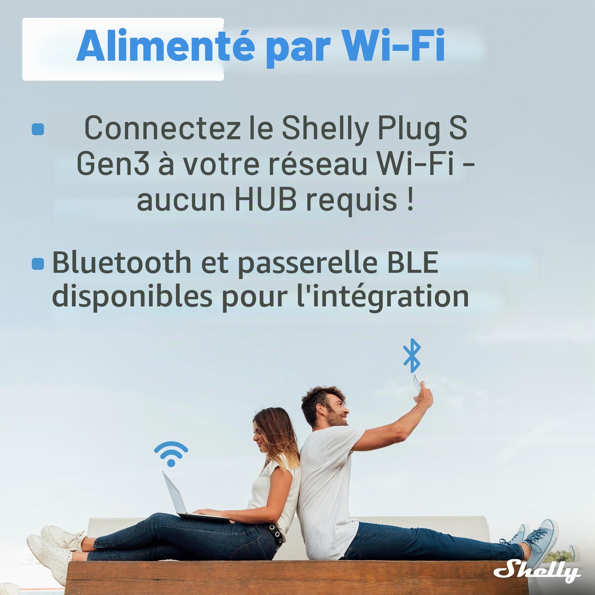 Shelly Plug S Gen3 Prise intelligente Wi-Fi noire, mesure de la puissance, 12 A, 2500 W, minuterie, prise certifiée mat, chauffage et refroidissement, Alexa et Google, pas de hub nécessaire (4 pièces)