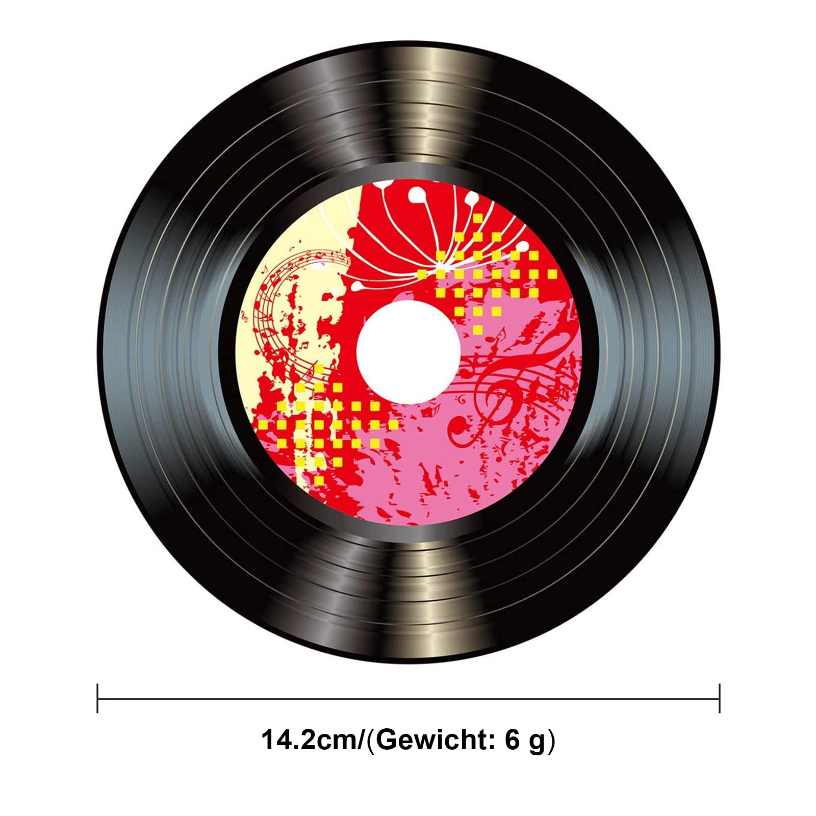 Decorazione da Parete Dischi Vinile 8 Pezzi Rock'N'Roll Anni '50 Nero