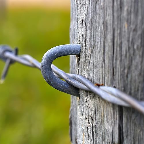 Miniatura 2 de YARNOW 70 Uds. Clavos en forma de U, grapas de valla para valla de alambre, grapas de malla de metal, para tienda en casa