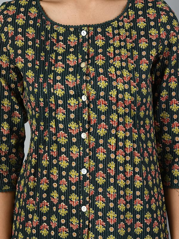 Image of Meesan Women's Casual Ethnic 3 /4 Sleeve Printed Tunic