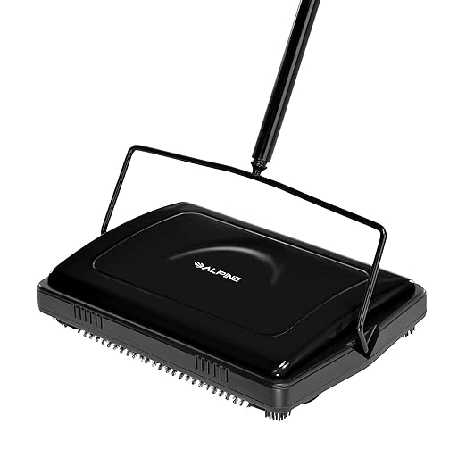 Alpine Industries Triple Brush Floor & Carpet Sweeper