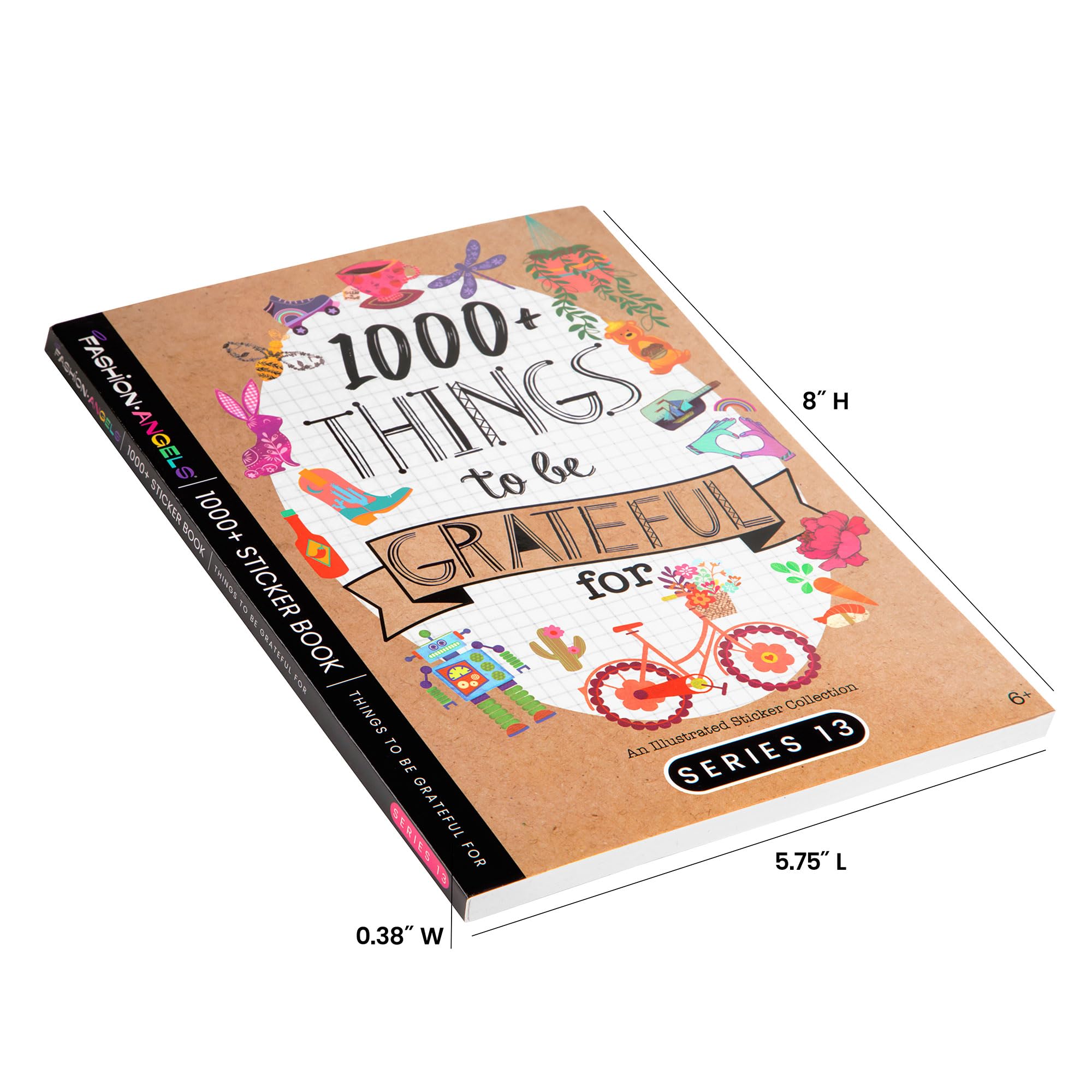 Fashion Angels Gratefulness Sticker Book - 1000+ Things to be Grateful for Stickerbook - 40-Page Sticker Book, Fun Stickers for Scrapbooks, Planners, Gift and More! - Ages 6 and Up