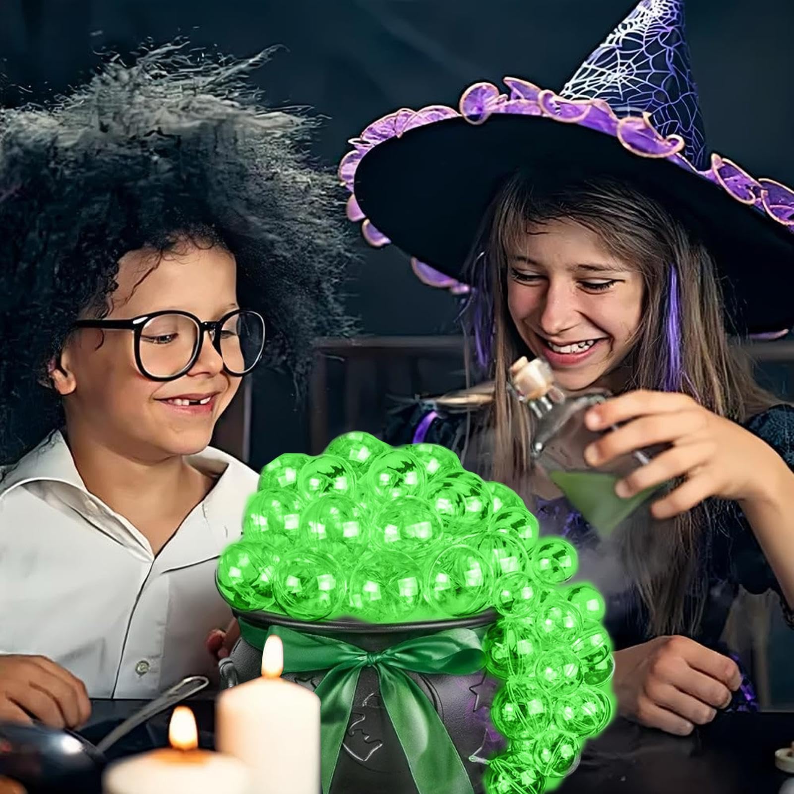 Kocioł Na Halloween Straszne Zielone Światła Z Pilotem | Duży Kocioł Czarownicy Dekoracja Halloweenowa Do Domu Sypialni Kuchni Nawiedzonego Domu Na Zewnątrz Imprezy Święta