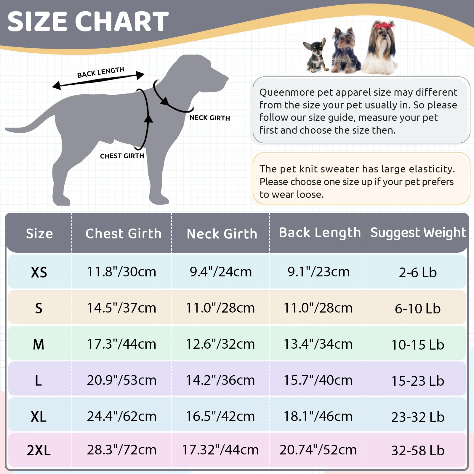 Queenmore Dog Jumper Large Size, Pet Outfit, Knitted Turtleneck Sweater, Cat Jumper Dog Clothes Outfit Bulldogs &Labrador - Image 2