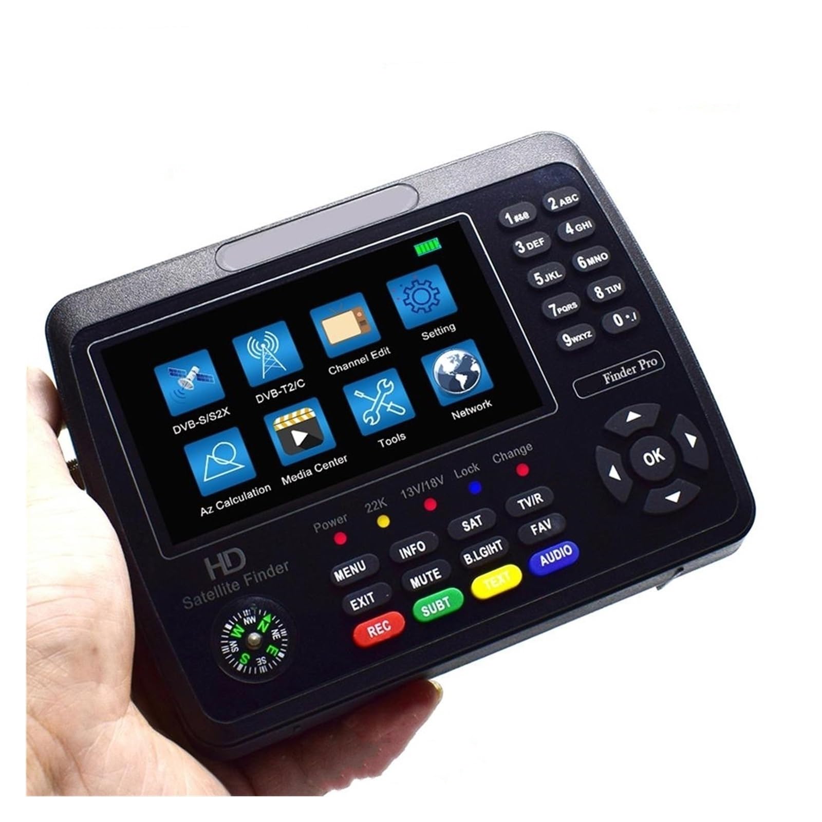 Miernik Sygnału Wizjera Satelitarnego HD 1080P 4.3 "LCD Wizjer Satelitarny H.264/H.265 10-bitowe Dekodowanie Do Regulacji Anteny Satelitarnej Szybkie Skanowanie
