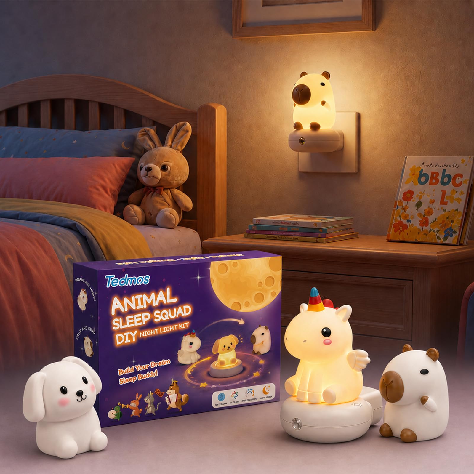 Tedmos Birthday Gifts for 1 2 3 4 5 6 Year Old Girls Boys, Kids Night Light