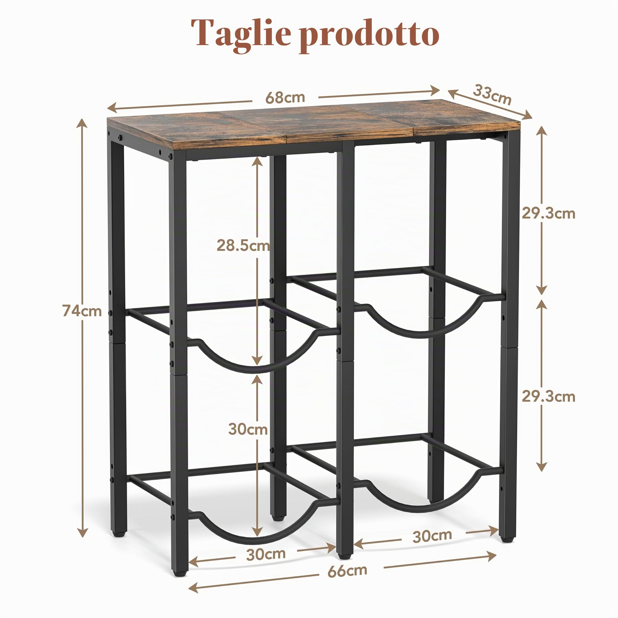Bikoney Portabottiglie Acqua 19L, Supporto 3 Ripiani con Mensola in Legno, Porta Taniche 4 Posti per Bottiglioni 5 Galloni, Scaffale Dispenser Acqua per Casa, Ufficio, Garage