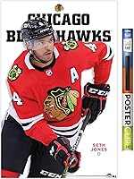 Vista 15 de Trends International NHL Chicago Blackhawks - Póster de pared de la serie 23 de Seth Jones, 22.4 pulgadas de largo x 14.7 W, versión premium sin