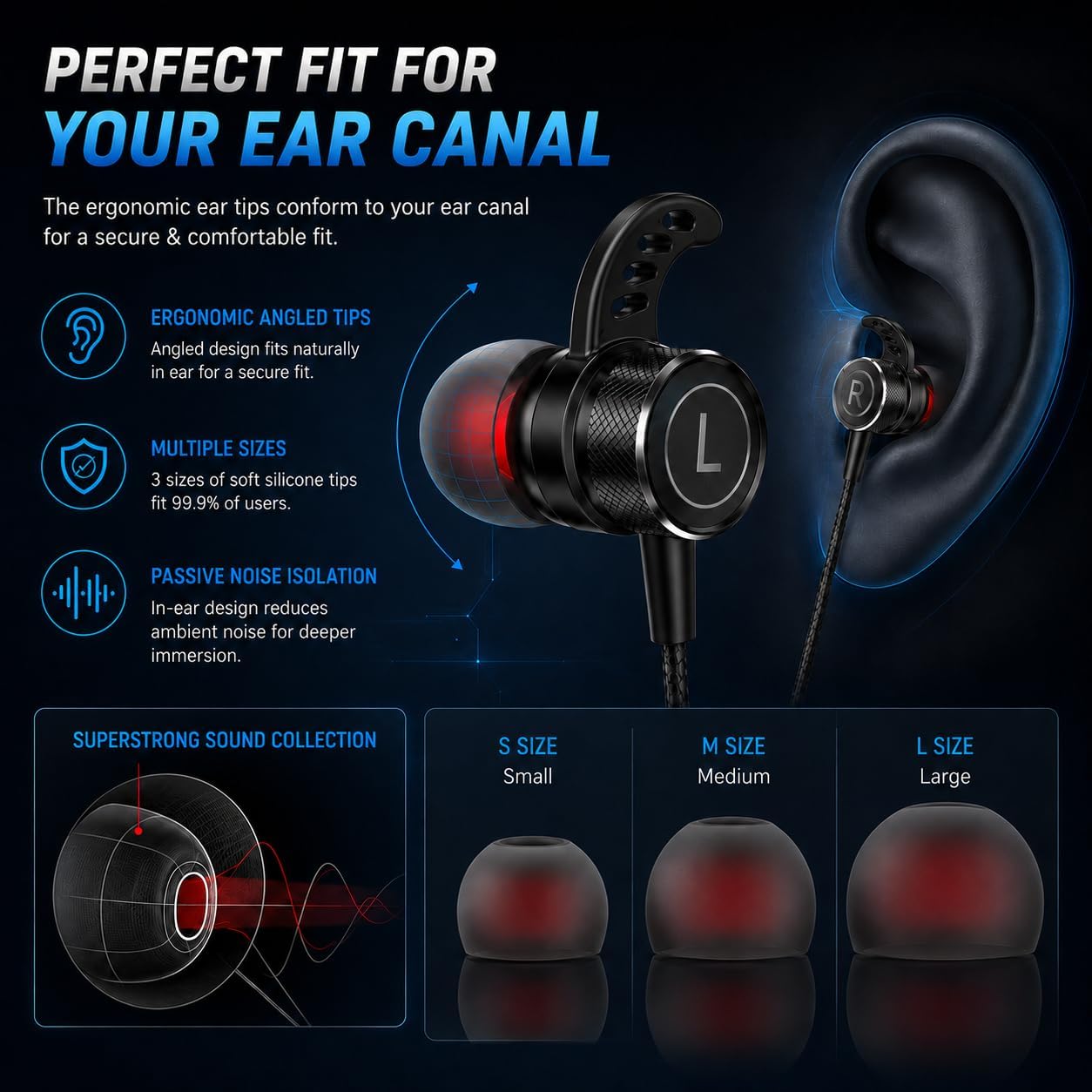 KASOTT SoundMaster Pro V1 - Gaming Earphones with Dual Audio Drivers,Battle Buds,in-Line Mic with Mute and Volume Control, Compatible with Xbox Series,Xbox One,PS5,PS4,Switch,Pc with 3.5mm Aux image 4