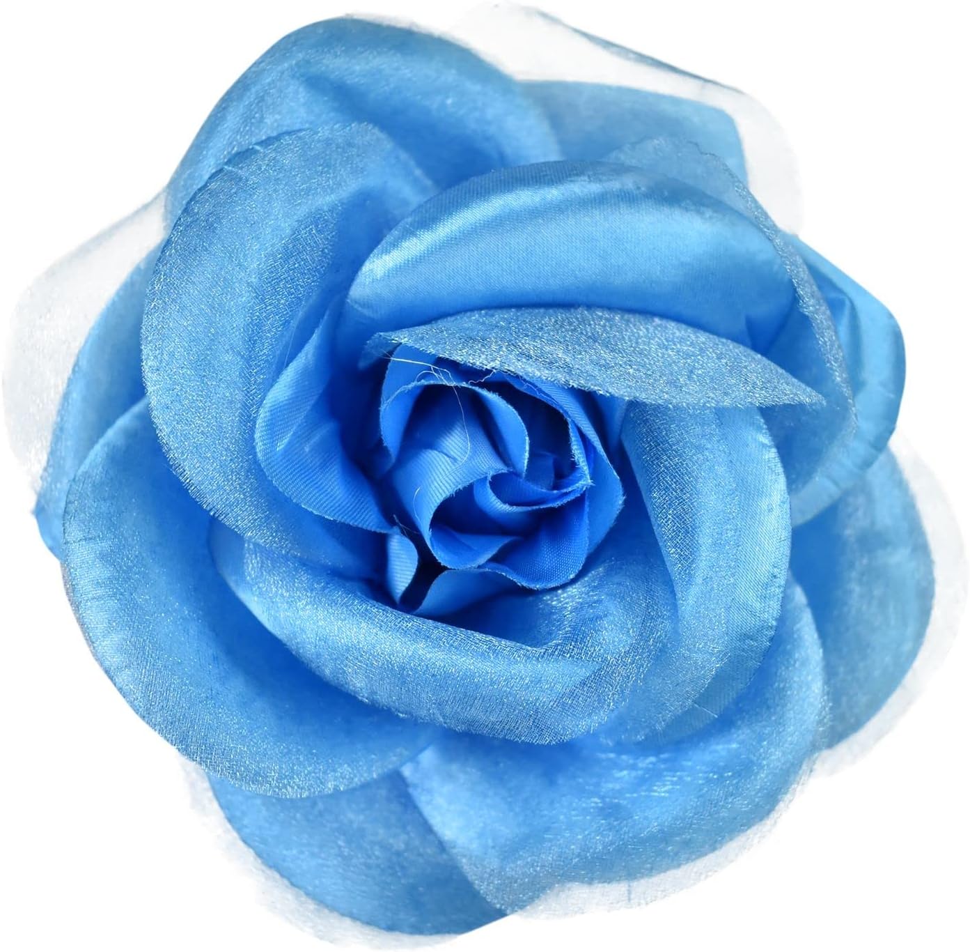 Women's Multifunction Rose Flower Sheer Petal Brooch Pin Hair Tie Clip