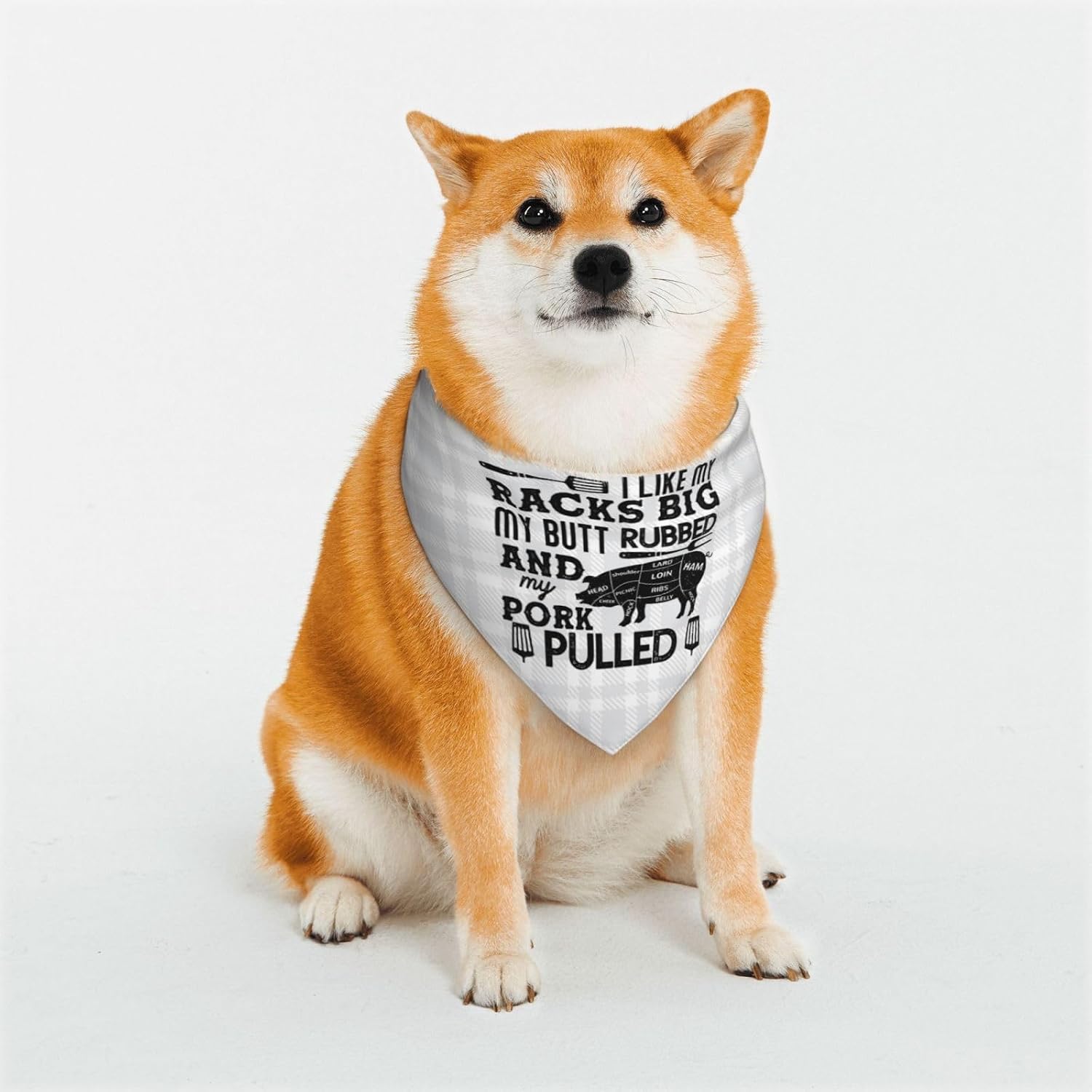 Funny I Like My Racks Big-Butt-Rubbed-Gifts Dog Bandanas Pet Triangle Scarf Bibs Washable Puppy Kerchief Grooming Supplies for Small Medium Large Dog Cat Costume Accessories - Medium