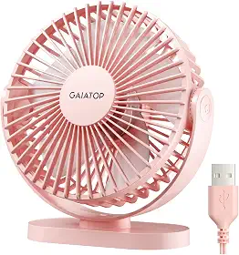 Gaiatop Ventilador de mesa USB, ventilador portátil potente de 3 velocidades, mini ventilador silencioso de 5,5 polegadas, ventilador de mesa pequeno de rotação de 90° com cabo de 1,5 m, ventilador