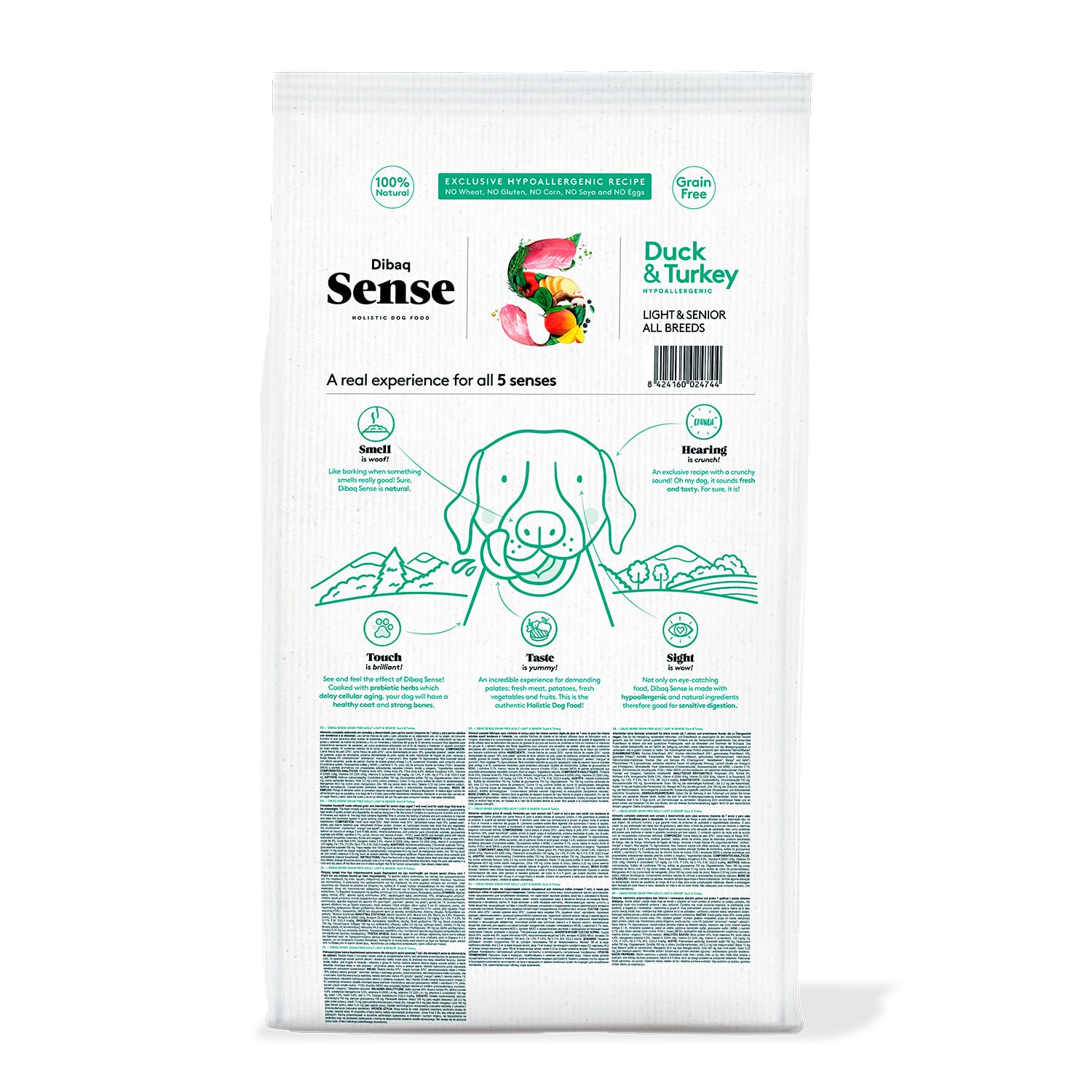 Dibaq Sense Grain Free Pato y Pavo Light o Senior, 12 kg