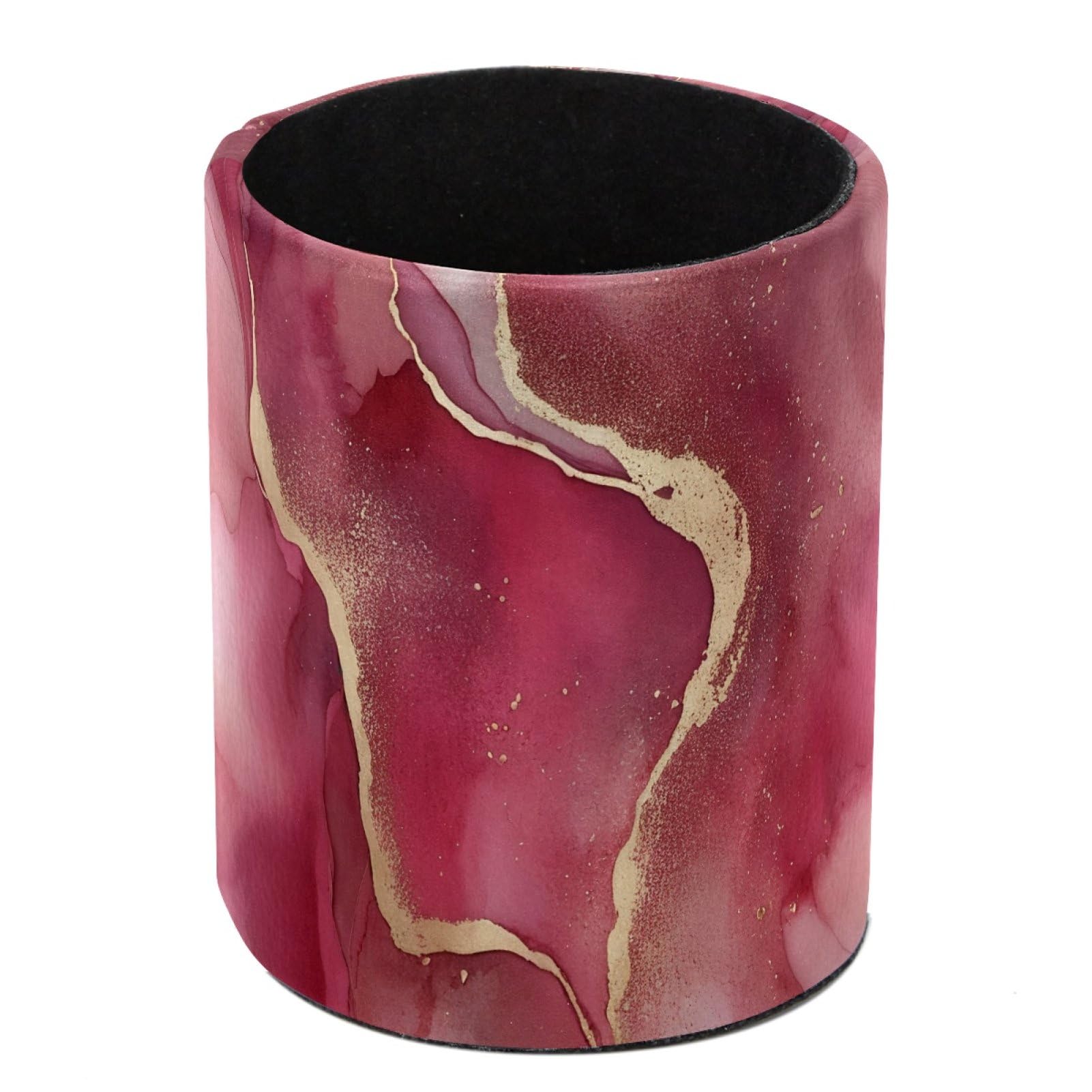 FWJZDSP Pink Marble PU Leather Pencil Organizer, Makeup Brush Holder, Office Decor and Desk Accessories Durable