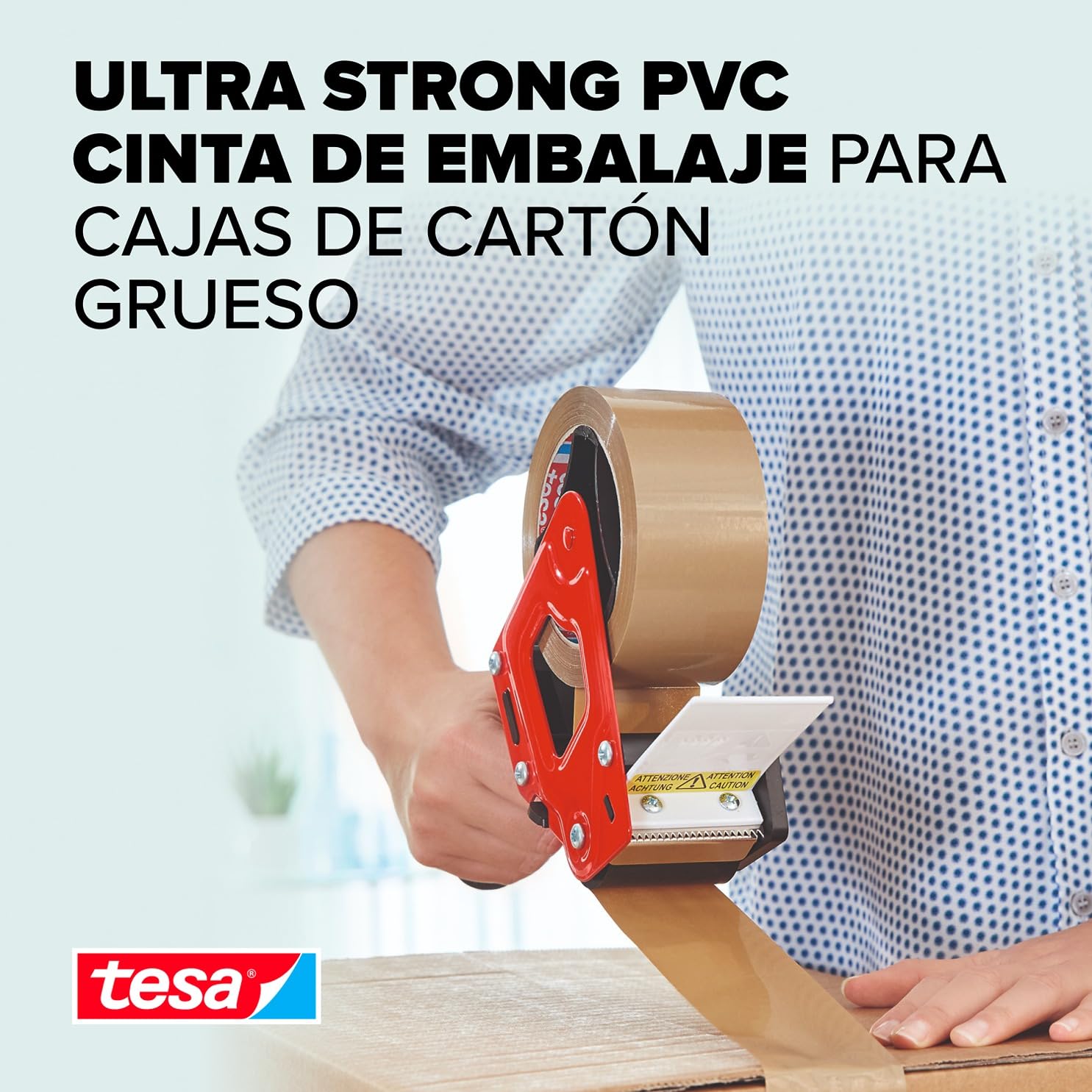 tesapack - Cinta Adhesiva para Embalar, Sellar y Empaquetar - Resistente al envejecimiento y al desgarro - Extra fuerte y sin disolventes - 6x 66 m x 50 mm - Marrón