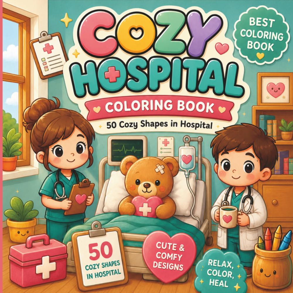 Cozy Hospital: An Adult Coloring Book of Healing, Humor & Heartwarming Scenes — For Patients, Nurses, Doctors & Everyone Who's Ever Sat in a Waiting Room