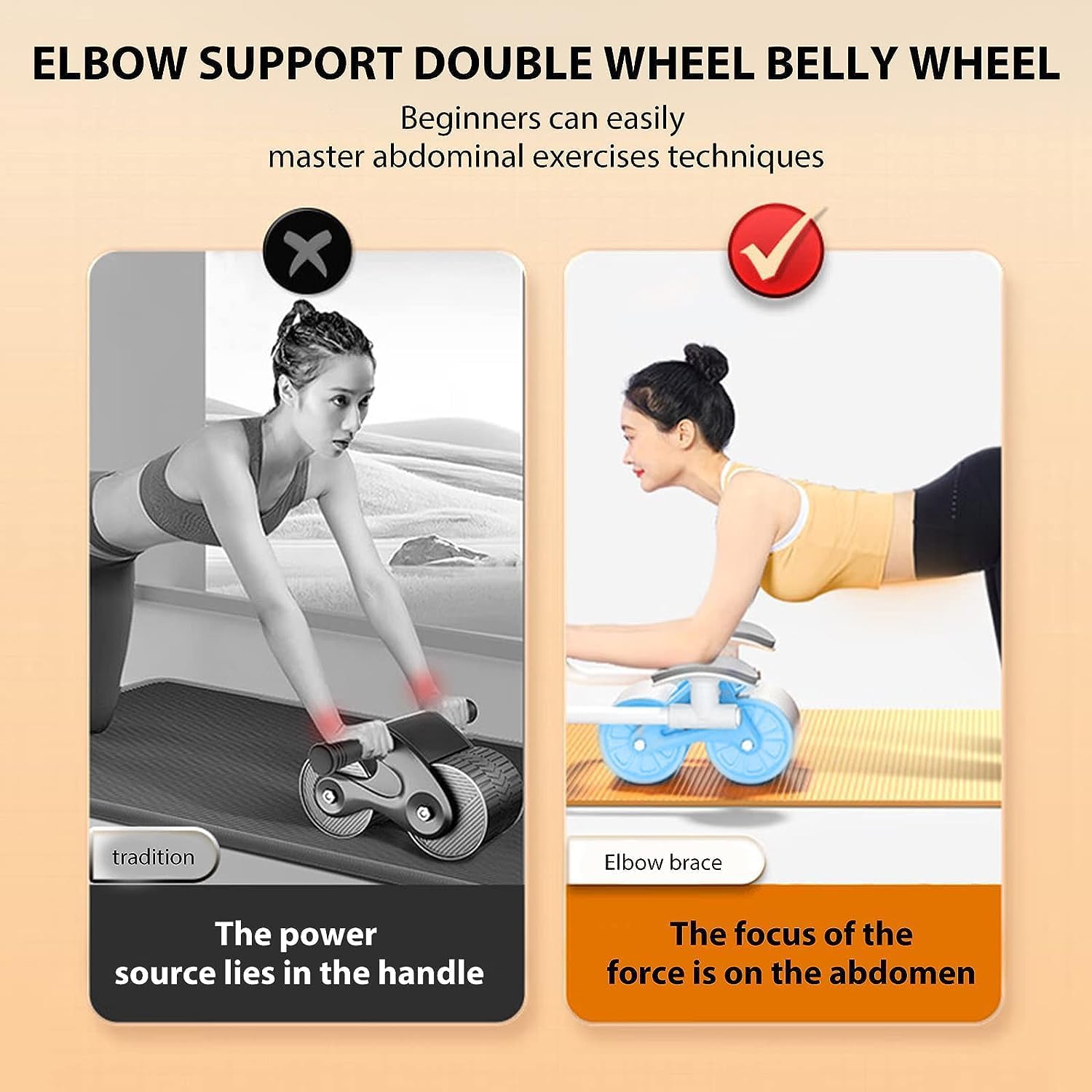 US1984 Abs Roller For Men-Abdominal Exercise Equipment For Home Gym-Ab Roller With Timer,Mobile Holder&Knee Pad-Exercise Wheels For Men&Women-Abs Workout Machine For Core Plank Workout (Blue) 3