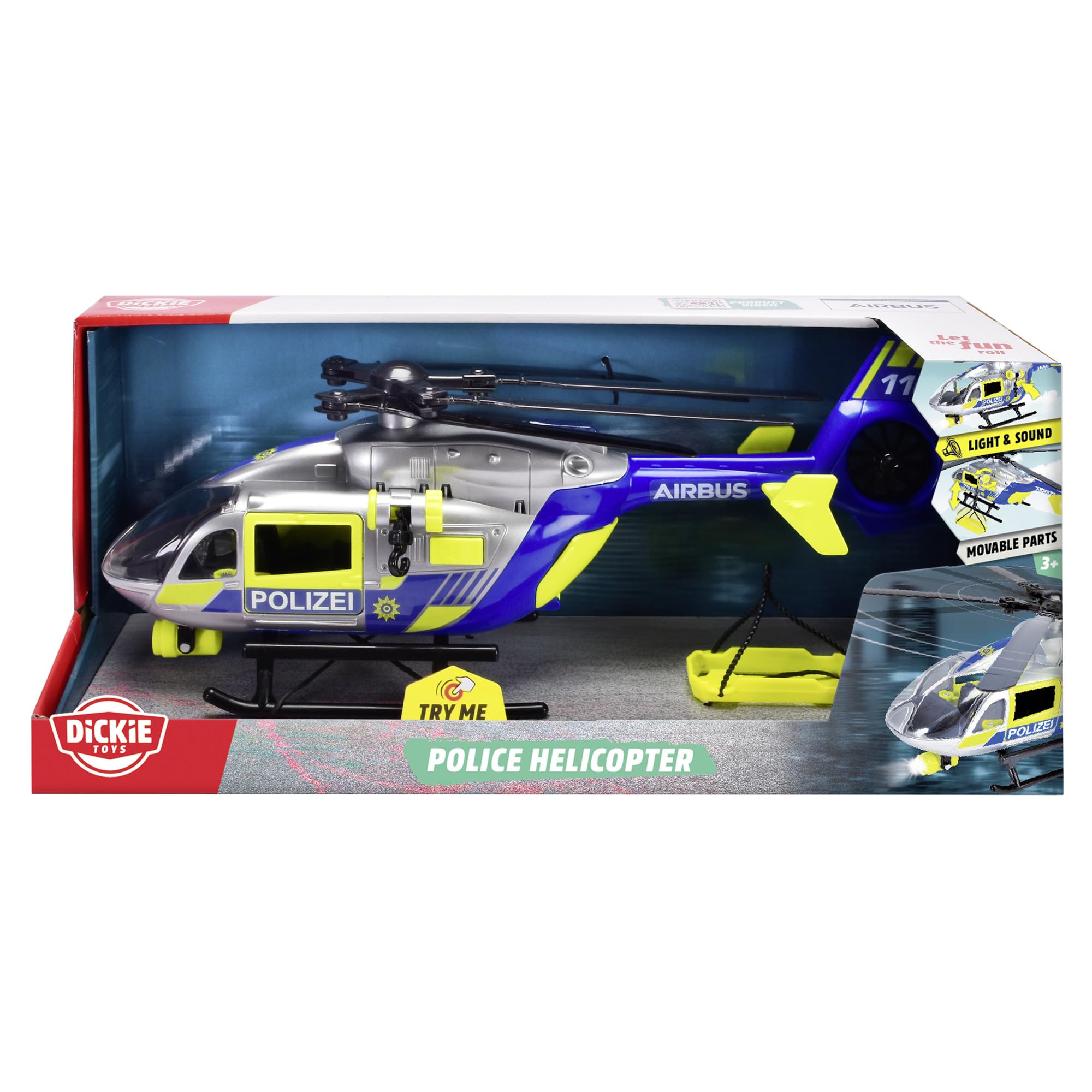 Dickie - SOS Helikopter 36cm - Blade obrotowe 36cm - Wciągarka mobilna - 203716028038