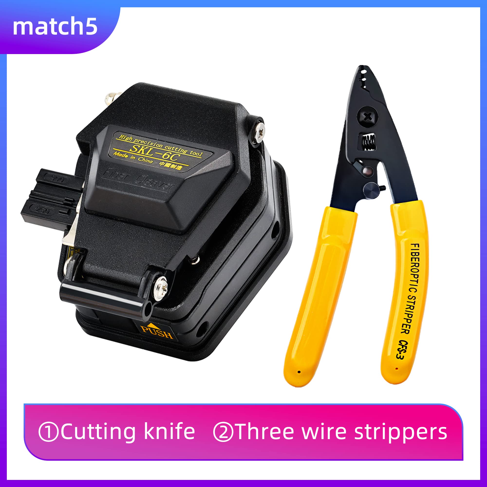 Fendoir à fibre optique SKL-6C - Coupe-câble - Dénudeur CFS-3 FTTH - Kit d'outils