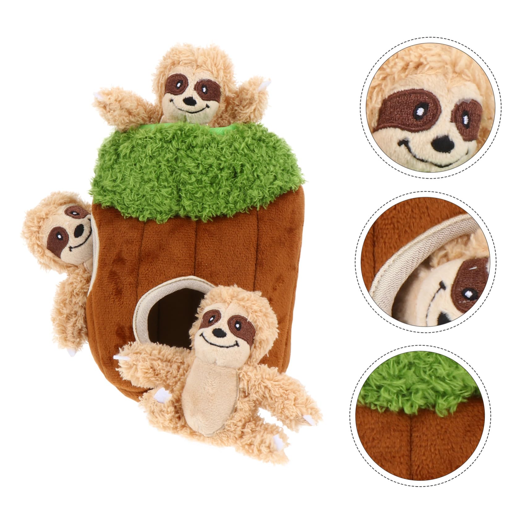 SHINEOFI Hunde Plüschtier 4 Stück aus Plüsch in Tierform Quietschendes Hundespielzeug in Kaffee Interaktives Versteckspielzeug für Hunde Begleiter und Trainingsspielzeug für Haustiere