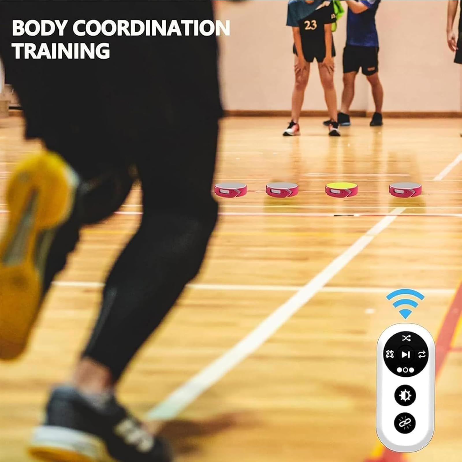 Kit de luces de entrenamiento de agilidad, sistema de entrenamiento de reacción con 6 luces, 4 modos, control remoto para mejorar la velocidad y la agilidad