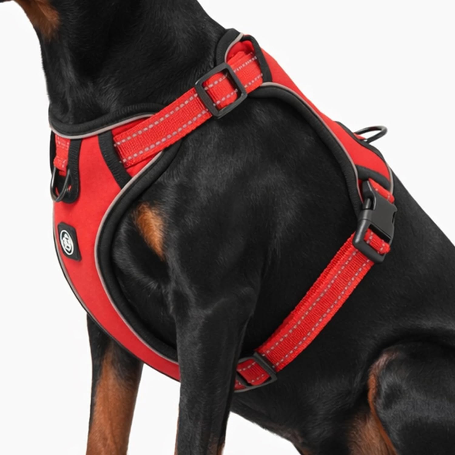 EVERKING Breathable Dog Vest Harness, Lightweight No Pull Chest Harness for Medium Large Dogs, Adjustable Reflective Soft Padded Walking Harness (Red, L)