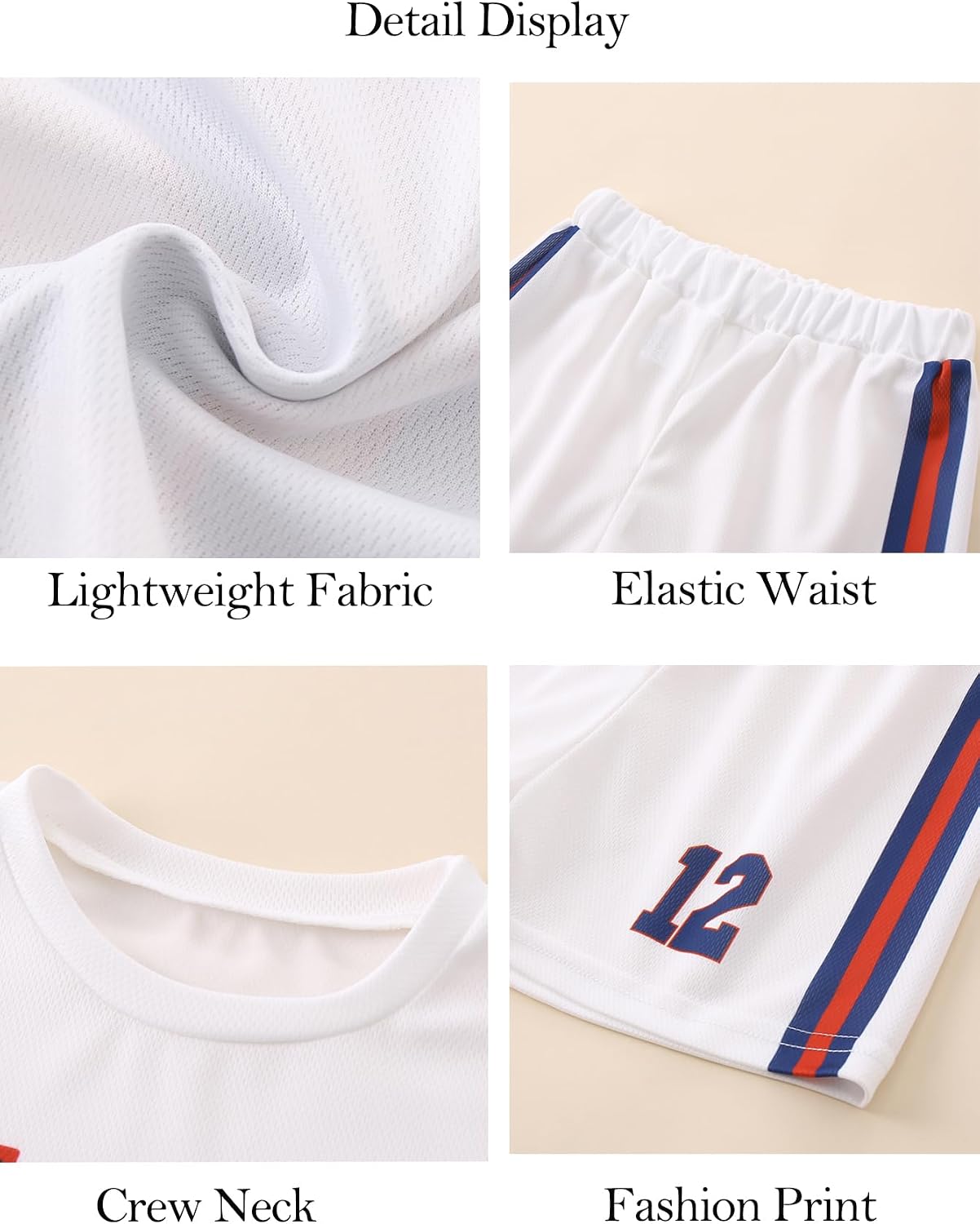 4 Pcs Boys Clothes Athletic Outfits Set Shorts and Performance T-Shirt Crew Neck Summer Kids Outfit Size 4-12Y