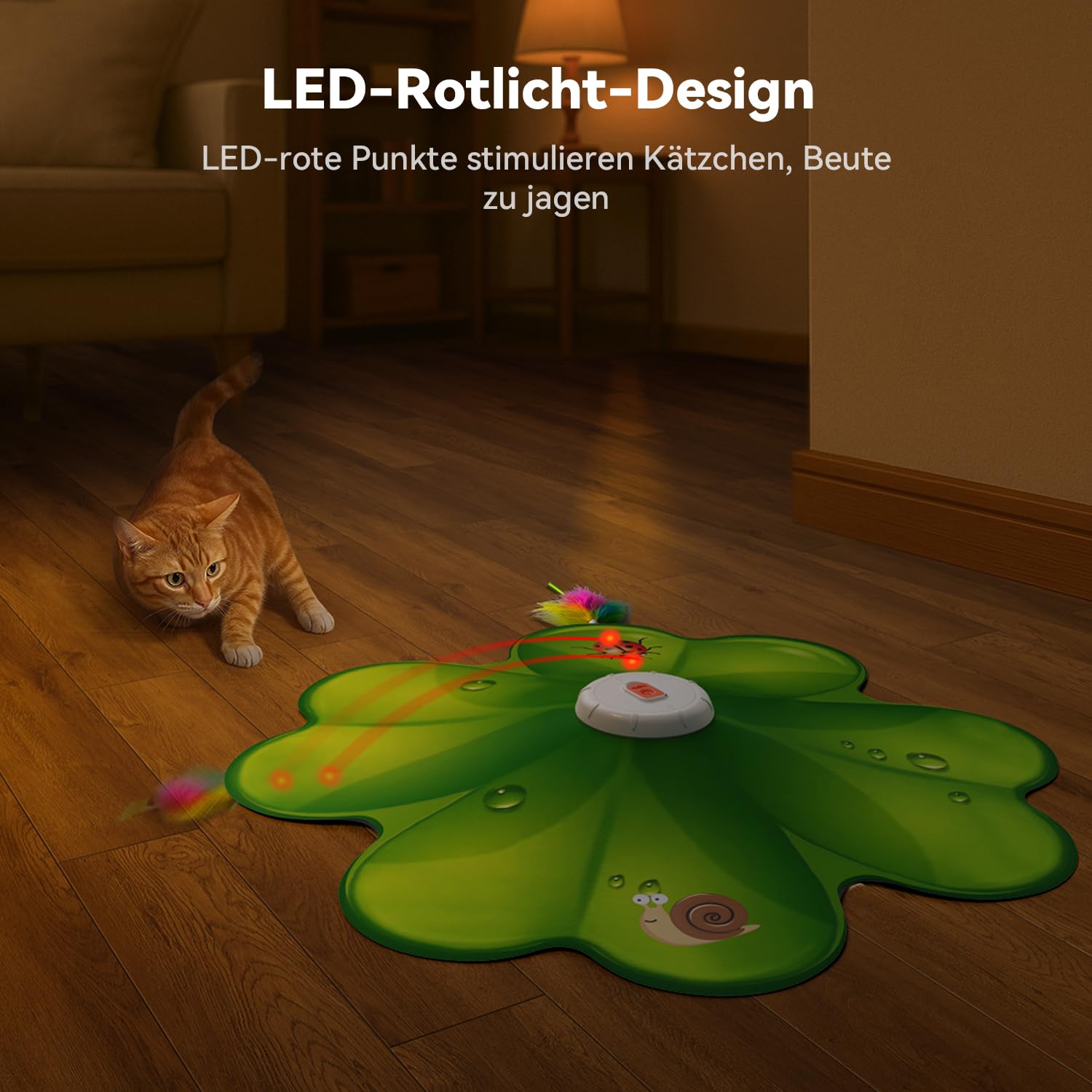FEELNEEDY Katzenspielzeug, Spielzeug für Indoor, Versteckspielzeug für Kätzchen, Whack a Mole Motion, Elektronisches Katzen Spielzeug für Übungen
