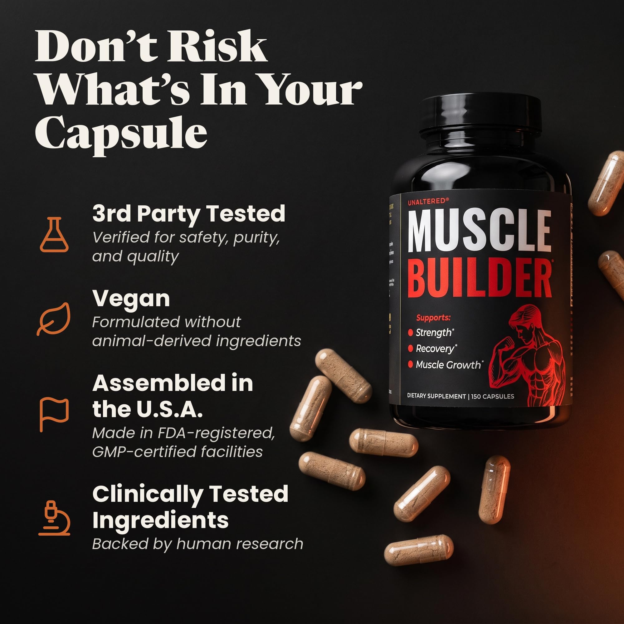 6-in-1 Muscle Builder for Men, Testosterone Support Supplement - 150 Ct — Amazon image 7