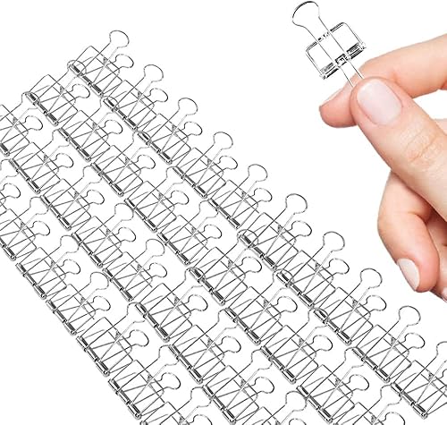 Miniatura 10 de Clips pequeños para carpeta, paquete de 96, 3/4 pulgadas, estándar de 0.748 in, negro, capacidad de 0.31 pulgadas, abrazadera plegable, clips