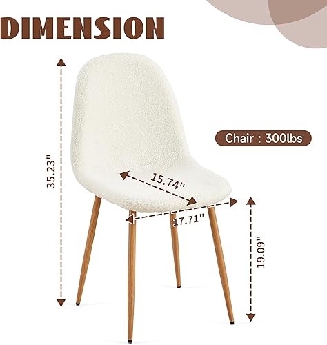 Miniatura 2 de Juego de 4 sillas de comedor, modernas sillas de comedor laterales sin brazos de tela tapizada para cocina pequeña, sala de estar, dormitorio, forro