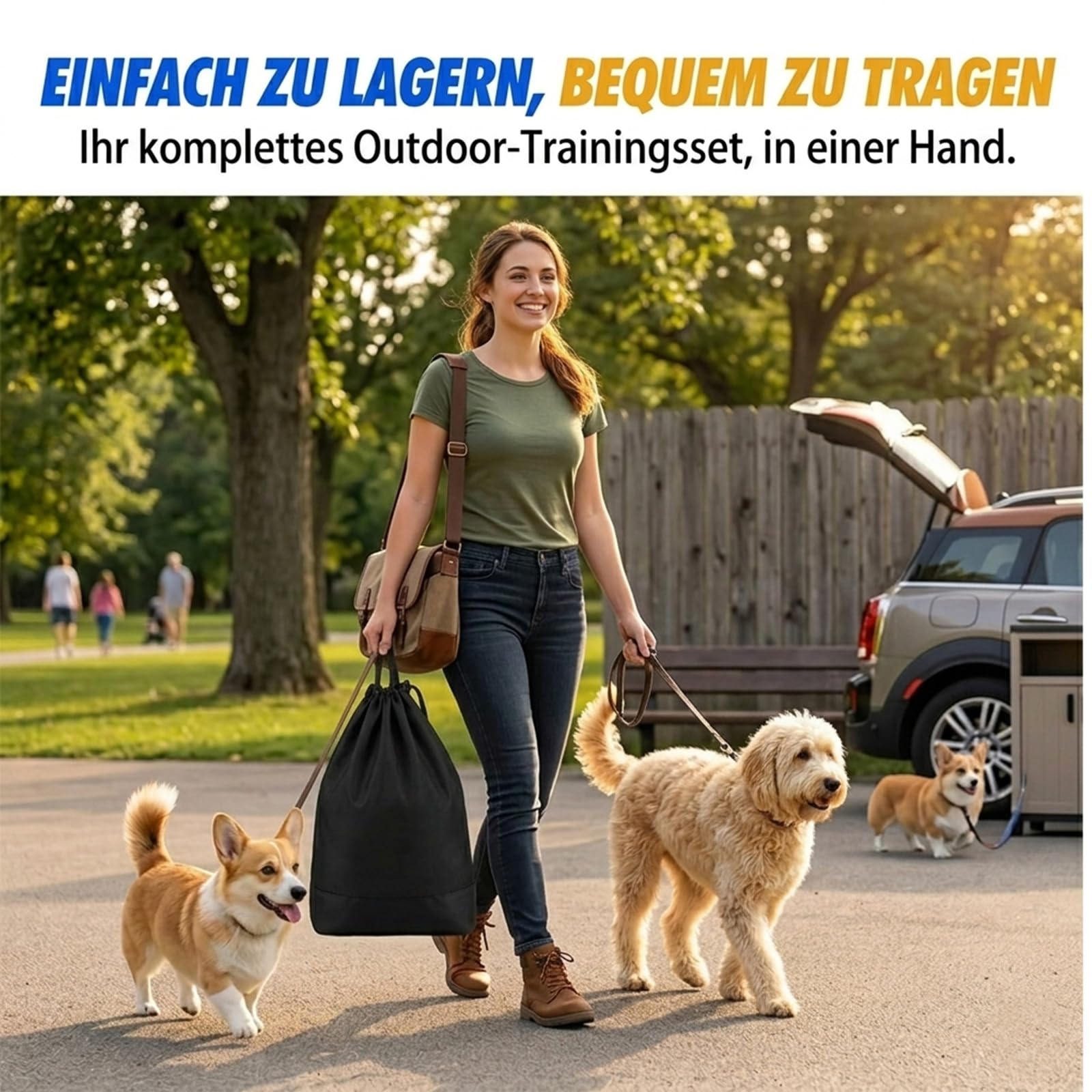 Agility Set Hunde mit 6 Hürden, Cavaletti Hund Trainingsset, 12 Verstellbare Stangen & 12 Pylonen, Hundetraining Zubehör für Hunde Agility, Hobby Horse & Kinder Parcours