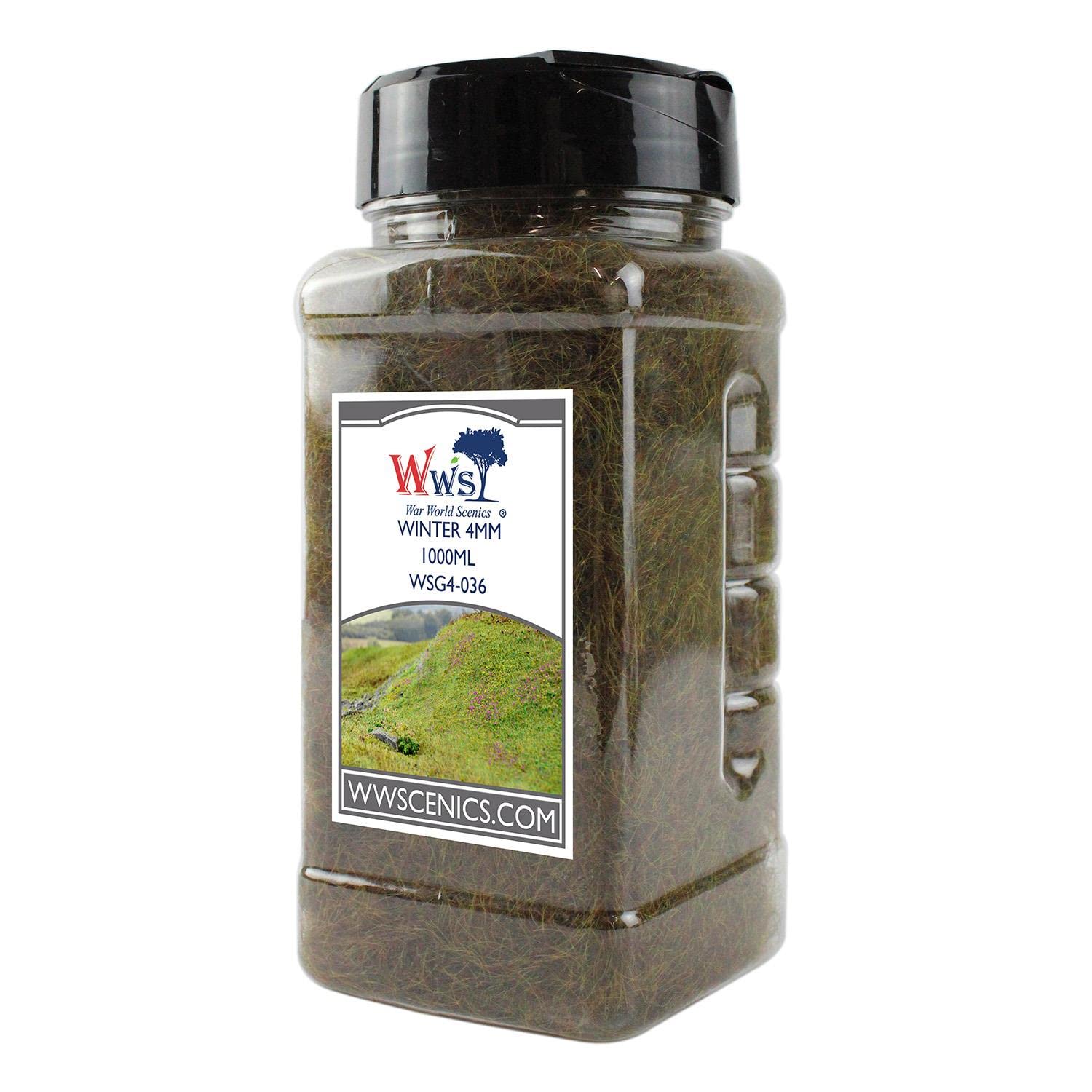 WWS War World Scenics WWScenics | 4mm Winter Static Grass | 1000ml Can | WSG4-036 | Realistic Model Scenery Material