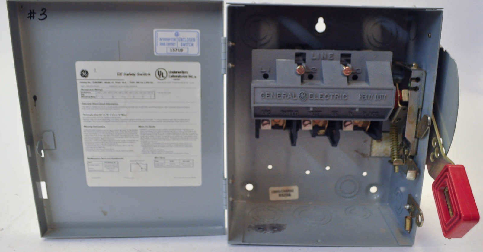 GE THN3361 3 Wire 3 Pole Non-Fusible Heavy-Duty Safety Switch 600