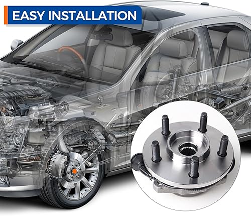 Miniatura 3 de PAROD Par 513176 513177 - Conjunto de cubo de rueda del pasajero delantero y rodamiento compatible con Jeep Liberty 5 lengüetas con ABS 2002-2007