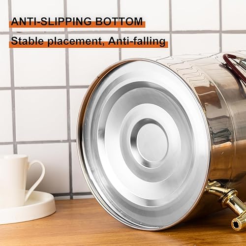 Miniatura 6 de Dispensador de bebidas aislado de acero inoxidable, dispensador de bebidas frías y calientes, dispensador de agua de 2.64 galones, 10 litros