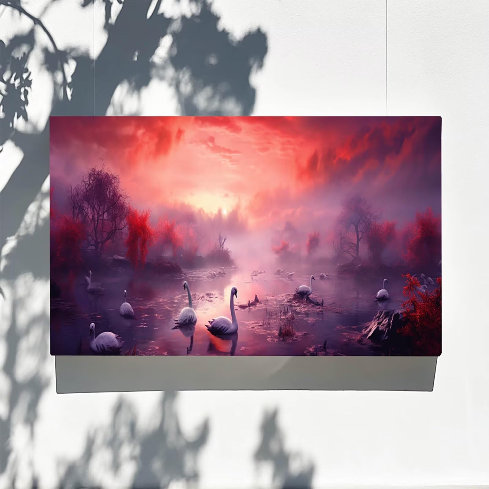 Pintar por Numeros Adultos Cisne, Pintar por Numeros Niños Kit Manualidades Adultos Árbol Cuadros para Pintar por Numeros Pintura Acrílico, Cuadros Decorativos Regalos Para Mujer 80X160cm 7w-1-1