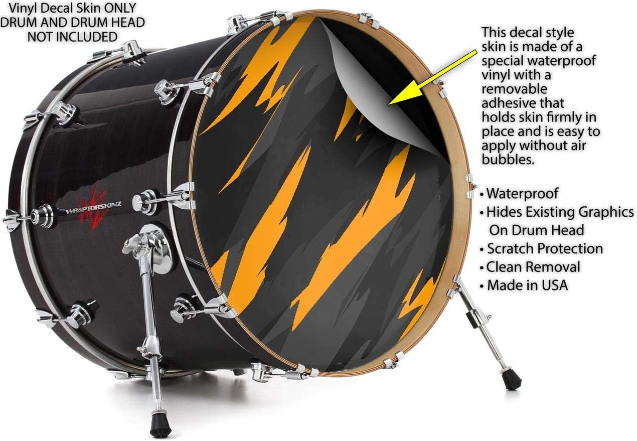 Vinyl Skin Decal Wrap for 22" Bass Kick Drum Head Jagged Camo Orange - DRUM HEAD NOT INCLUDED