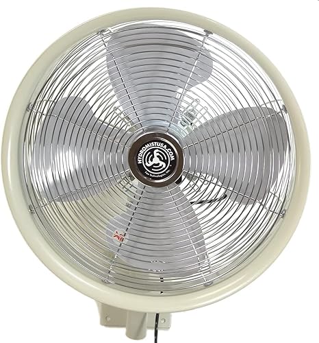HydroMist F10-14-006 - Ventilador oscilante de pared 24 pulgadas 18 Blanco