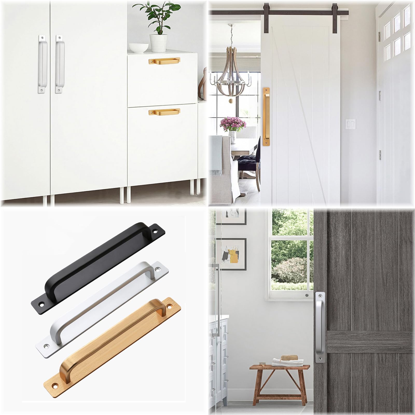 Joytey 4 Packs Door Handles Cabinet Pulls 8.35x0.98 in D Pull Handle with Screws Large Handle Pulls for Garage Gate Shed Barn Wadrobe Cupboard Doors Window Hotbed Drawer Dresser - Image 2
