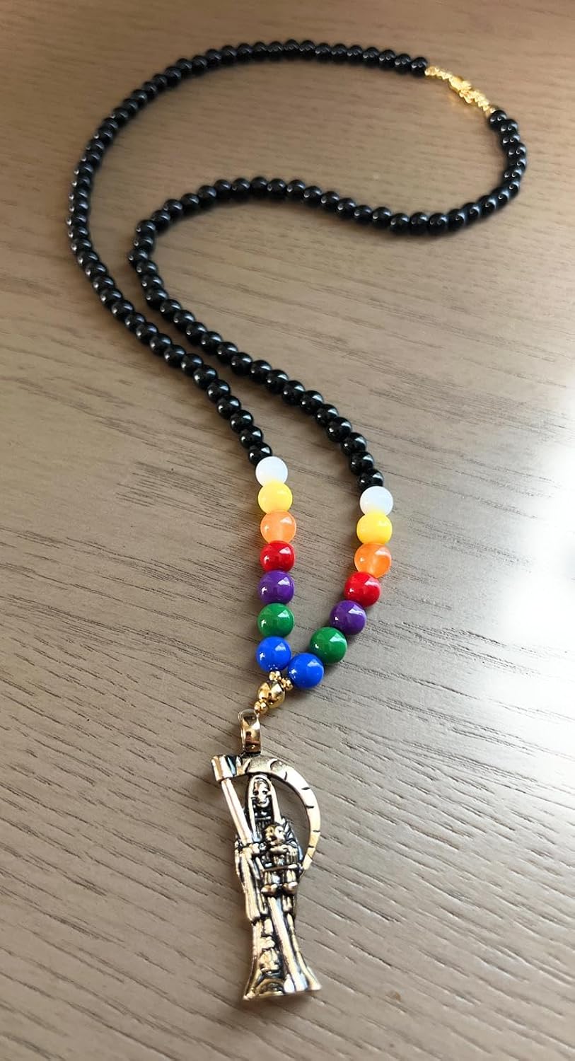 Chavarrieta Holy Death’s 7 powers rosary. Rosario 7 potencias de la Santa Muerte.