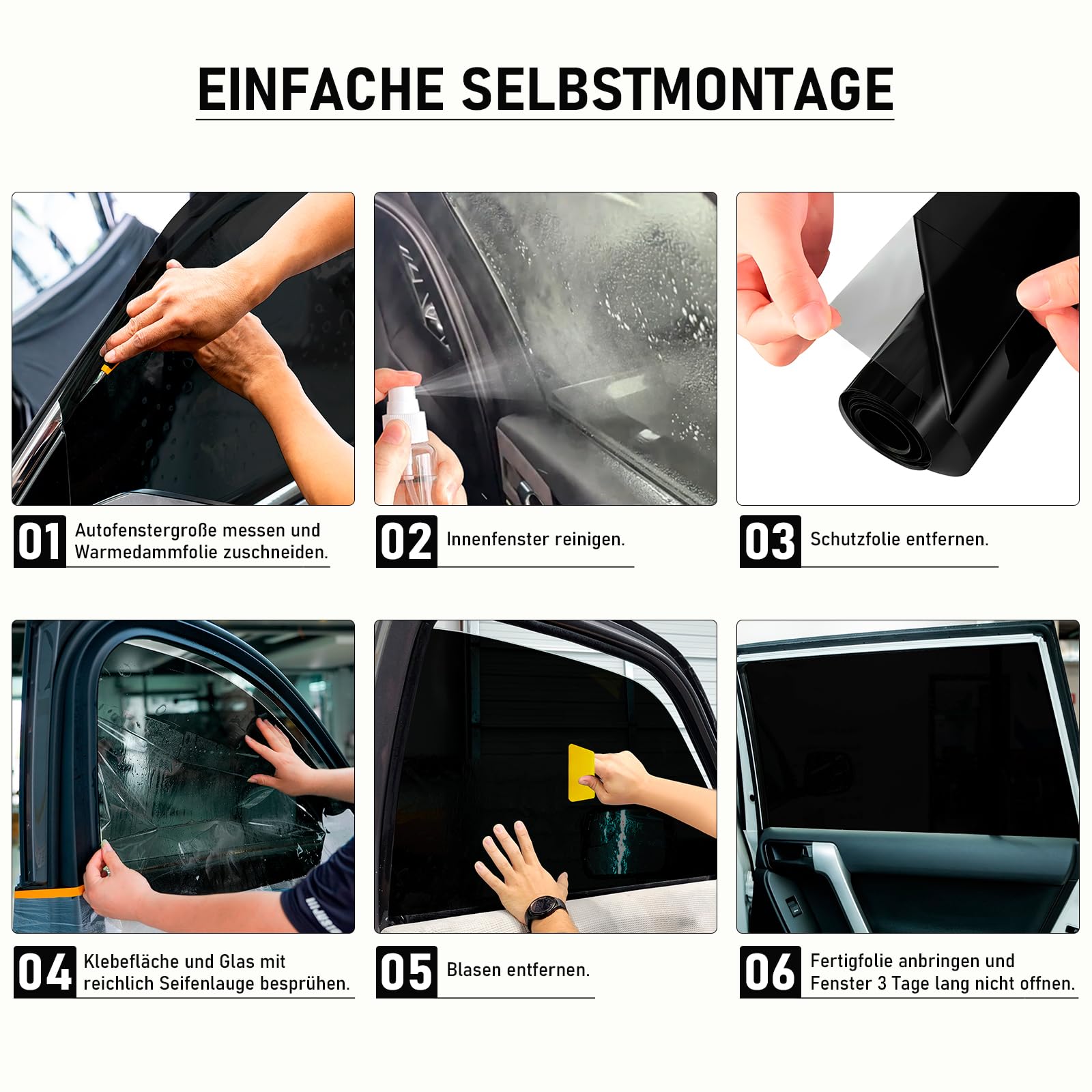 Film occultant pour Voiture, 75 cm x 3 m, 70% VLT, Autocollant - Protection UV et Infrarouge - Protection Contre la Chaleur et l'éblouissement - Film de confidentialité résistant aux Rayures