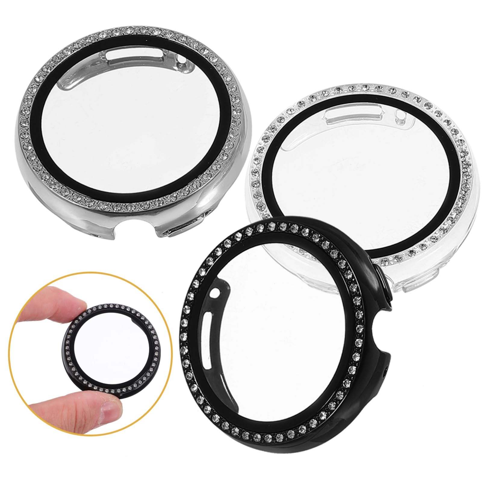 Hemobllo 15stücke Teiliges Uhrengehäuse Mit Strass Für Watch Transparent Leichter Displayschutz Kratzfest Stoßfest Elegantes Design Schützt Vor Abnutzung Und Schäden