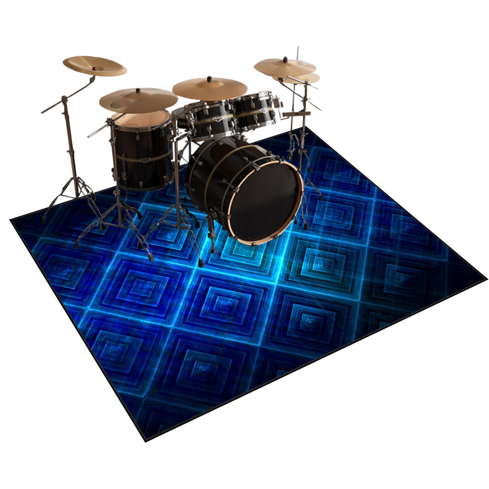 Schlagzeugteppich Schallschutz Teppich Professioneller Trommelteppich Schlagzeug Teppich 200 x 160 cm Drum Teppich rutschfeste Trommel Teppiche Antivibrationsmatten für Musikinstrumente