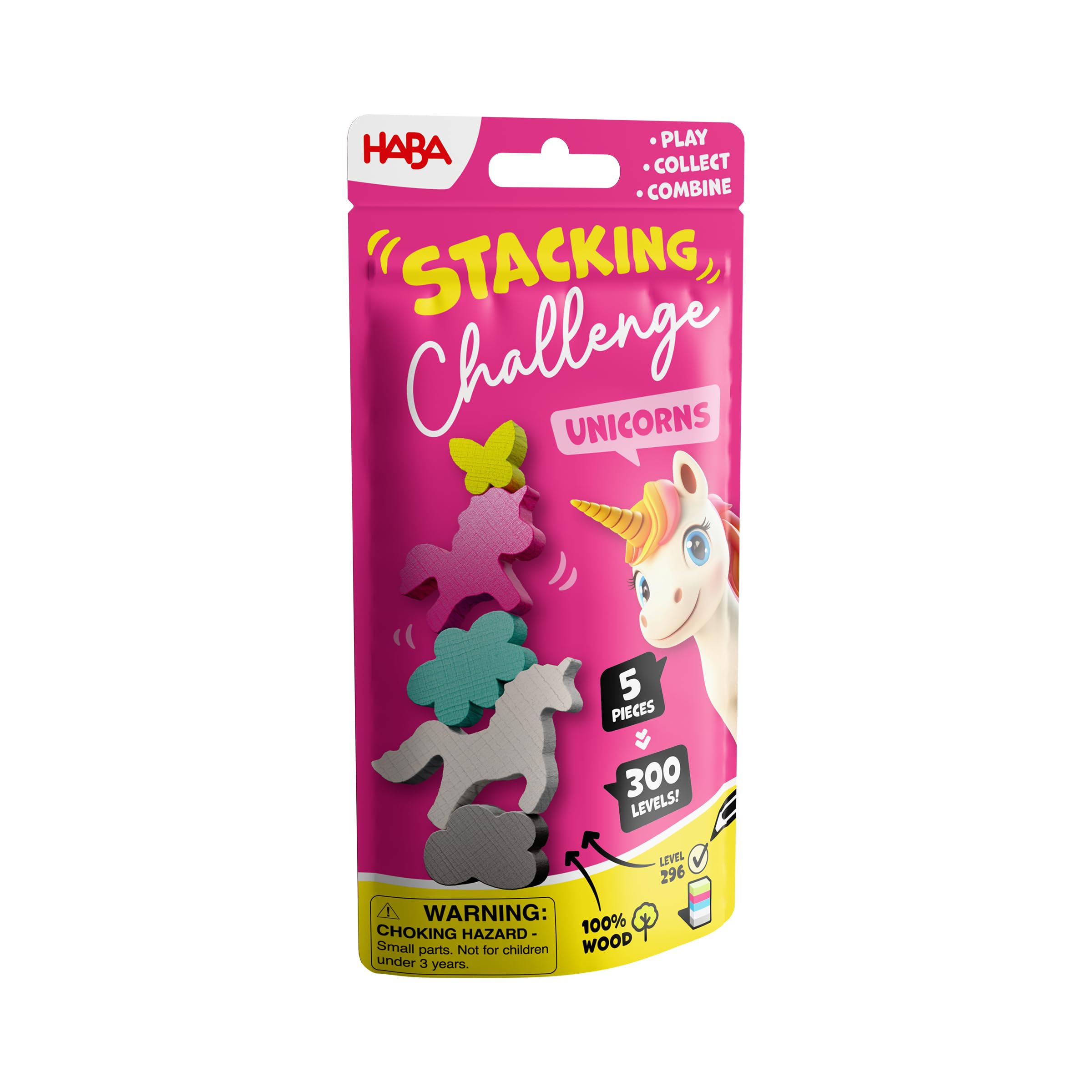 HABA 2013867001 - Stacking Challenge Animals, Juego Infantil con retos de apilar, Solitario, de Viaje. Más 6 años