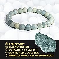 Vista 54 de Pulsera de turmalina negra, pulsera de cristal curativo natural para mujeres y hombres, pulsera de cuentas redondas de 0.315 in para espiritual