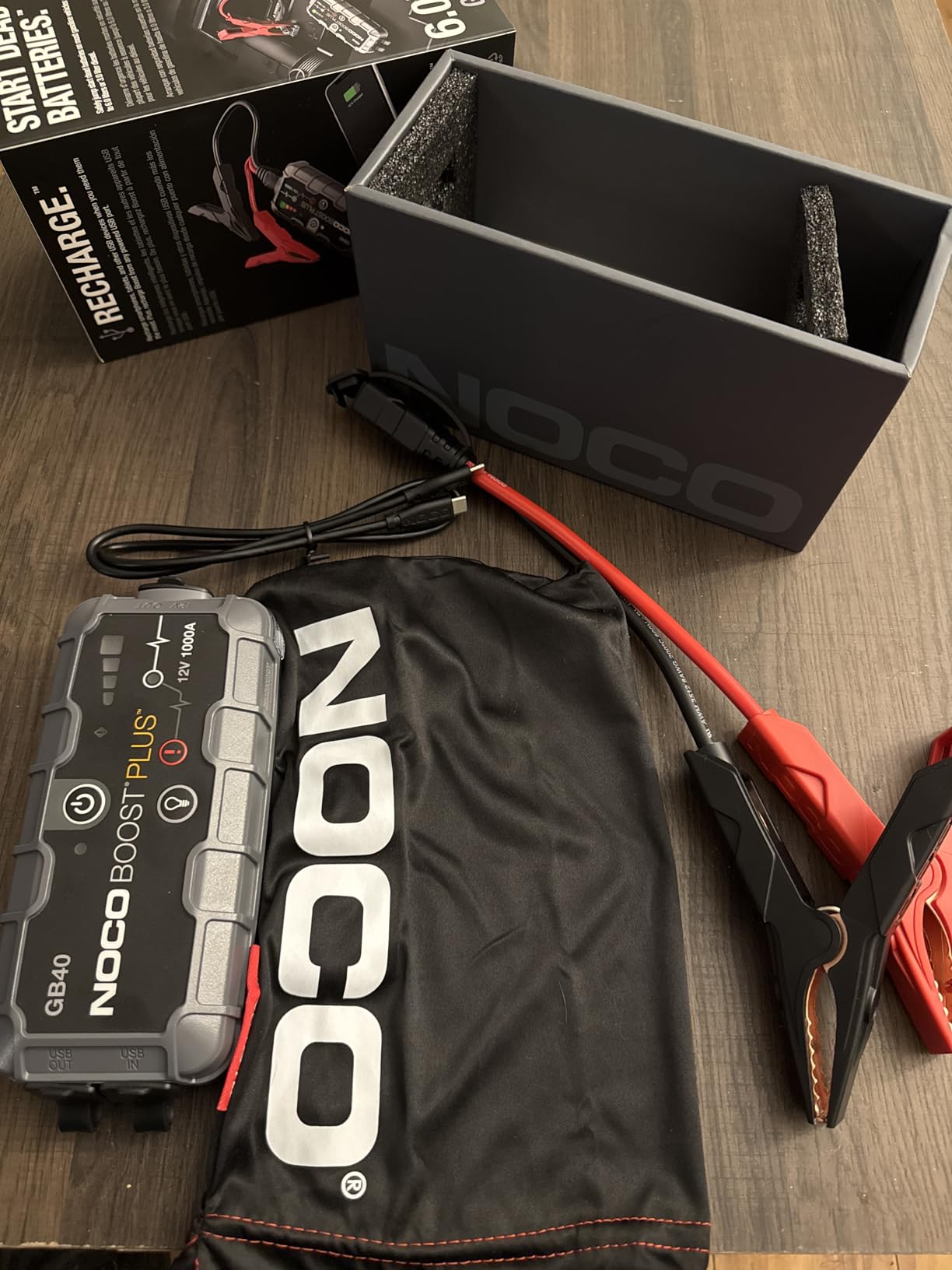 NOCO Boost GB40: 1000A UltraSafe Jump Starter – 12V Lithium Battery Booster Pack, Portable Jump Box, Power Bank & Jumper Cables - for 6.0L Gas and 3.0L Diesel Engines photo review