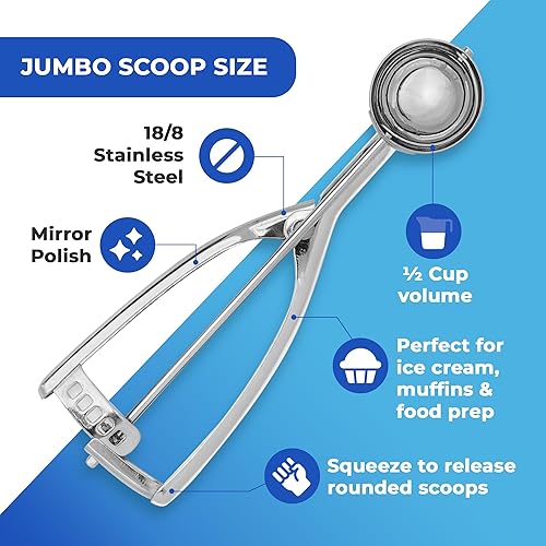 Miniatura 2 de Jenaluca Cuchara para helado188, deacero inoxidable, elegante, Plateado