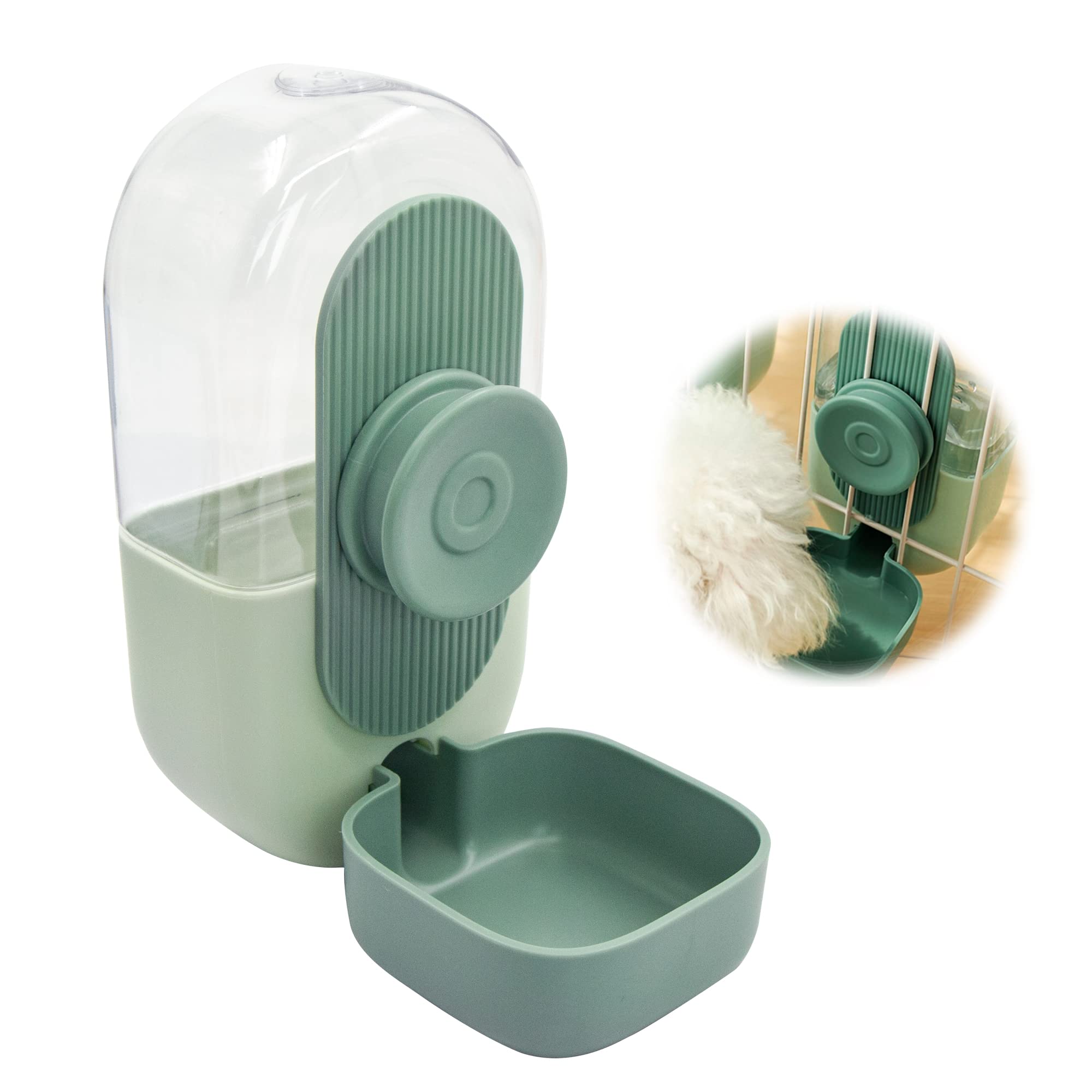 Bebedero Perro Gato Automatico Comedero - Dispensador de Agua para Animales Domésticos con Cubo Transparente de 0,8 L para Mascotas Pequeños y Medianos, (1 Pieza, 20 * 15 * 10cm, Verde Menta)