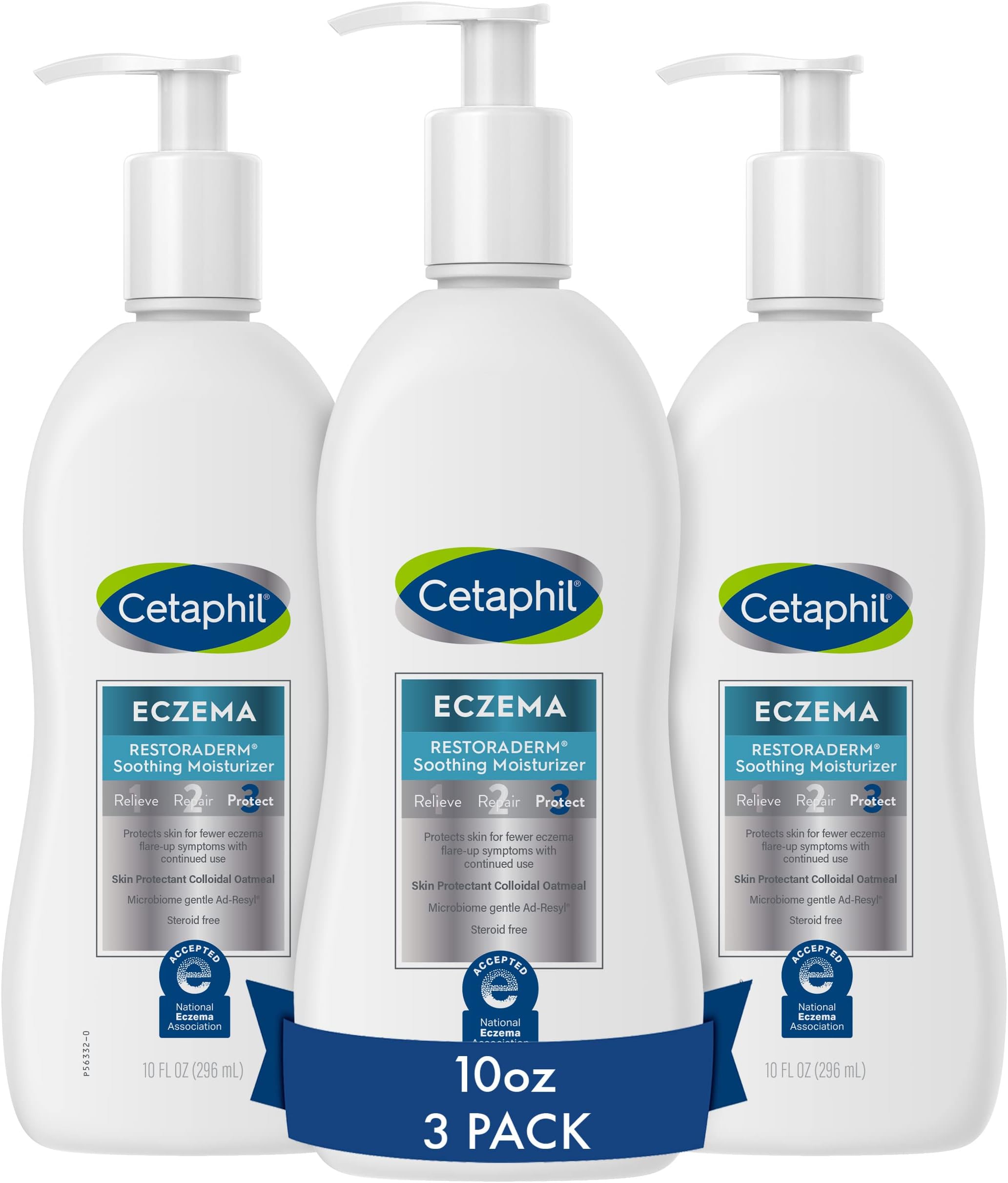 Cetaphil RESTORADERM Itch Control Moisturizing Lotion, 10 fl oz (Pack of 3), Soothes Dry, Irritated, Eczema Prone Skin, No Added Fragrance, (Packaging May Vary)